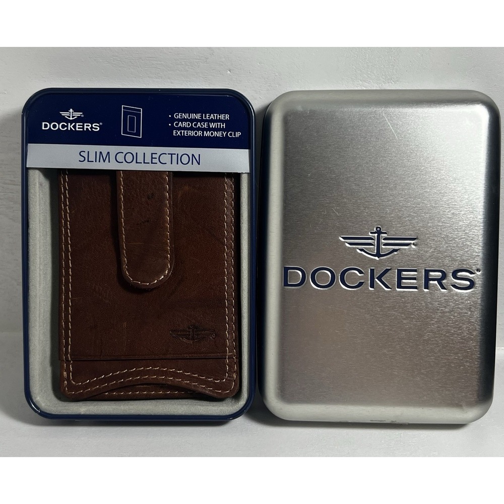 Dockers Mens Wallet - New In Tin - Color Black with Credit Card Holder Bi-Fold